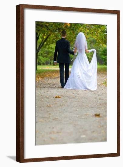 Colorful Wedding Shot of Bride and Groom-PH.OK-Framed Photographic Print