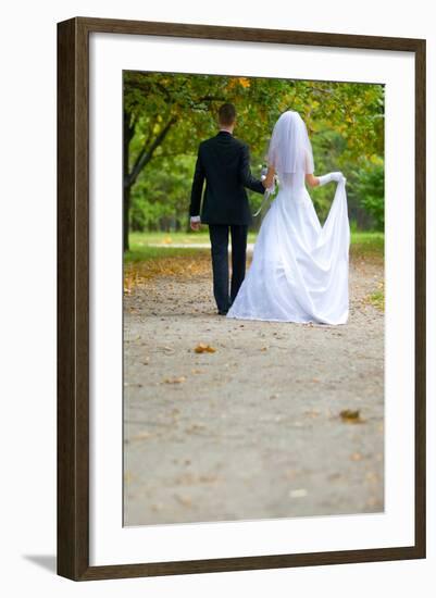 Colorful Wedding Shot of Bride and Groom-PH.OK-Framed Photographic Print