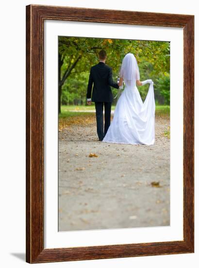 Colorful Wedding Shot of Bride and Groom-PH.OK-Framed Photographic Print