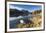 Colorful woods reflected in Lake Sils during autumn, Maloja, Canton of Graubunden, Engadine, Switze-Roberto Moiola-Framed Photographic Print