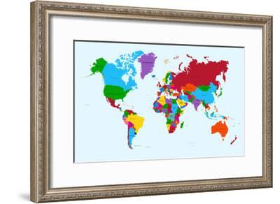 Colorful World Map Countries With Text Atlas Eps10 Vector File