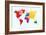 Colorful World Map-cienpies-Framed Art Print