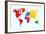 Colorful World Map-cienpies-Framed Art Print