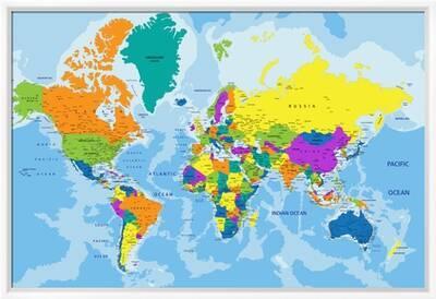 Colorful World Political Map with Clearly Labeled, Separated Layers.  Vector Illustration.' Art Print - Bardocz Peter