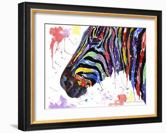 Colorful Zebra (Variant 1)-Sarah Stribbling-Framed Giclee Print