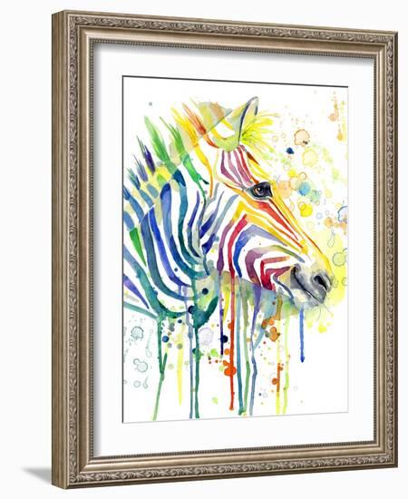 Colorful Zebra-Jin Jing-Framed Art Print