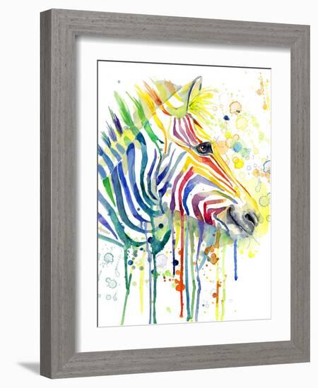 Colorful Zebra-Jin Jing-Framed Art Print