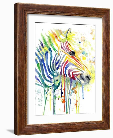 Colorful Zebra-Jin Jing-Framed Art Print