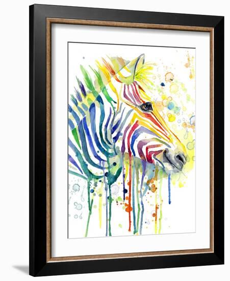 Colorful Zebra-Jin Jing-Framed Art Print