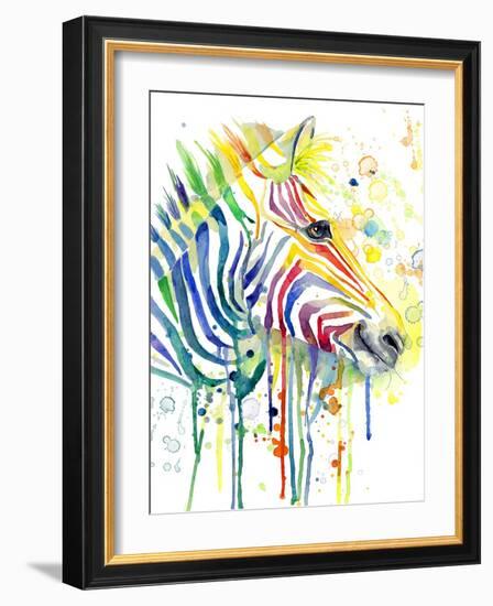 Colorful Zebra-Jin Jing-Framed Art Print