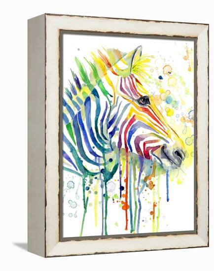 Colorful Zebra-Jin Jing-Framed Stretched Canvas