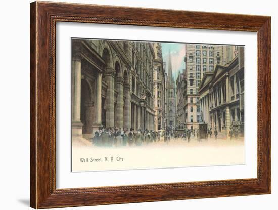 Colorized Wall Street Scene, New York City-null-Framed Art Print