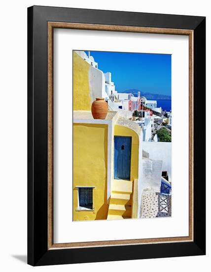 Colors of Greece Series - Santorini, Traditional Cycladic Architecture-Maugli-l-Framed Photographic Print