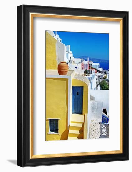 Colors of Greece Series - Santorini, Traditional Cycladic Architecture-Maugli-l-Framed Photographic Print