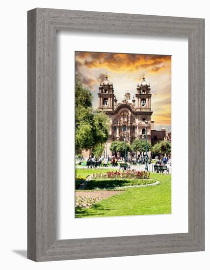 Colors of Peru - Cusco Cathedral at Sunset-Philippe HUGONNARD-Framed Photographic Print