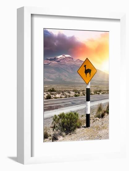 Colors of Peru - Llama Warning-Philippe HUGONNARD-Framed Photographic Print