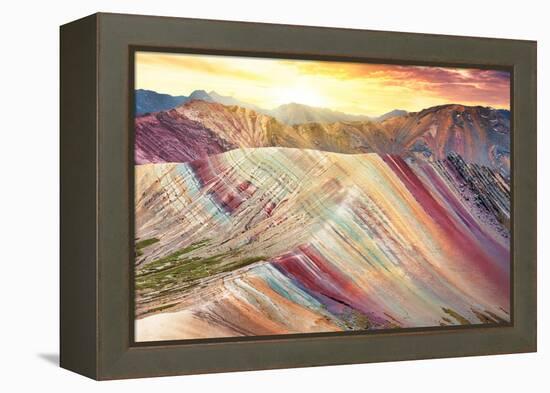 Colors of Peru - Palcoyo Rainbow Mountain-Philippe HUGONNARD-Framed Premier Image Canvas