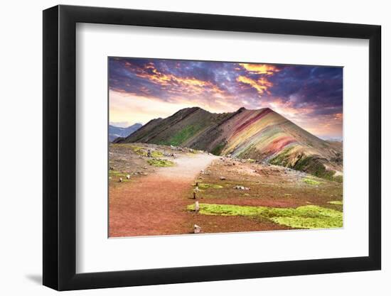 Colors of Peru - Palcoyo's 7 Colored Moutain-Philippe HUGONNARD-Framed Photographic Print