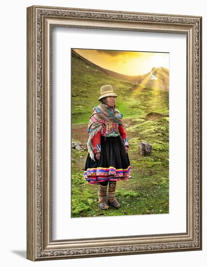 Colors of Peru - Quechua old Woman-Philippe HUGONNARD-Framed Photographic Print