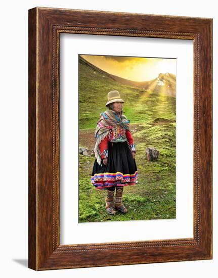 Colors of Peru - Quechua old Woman-Philippe HUGONNARD-Framed Photographic Print