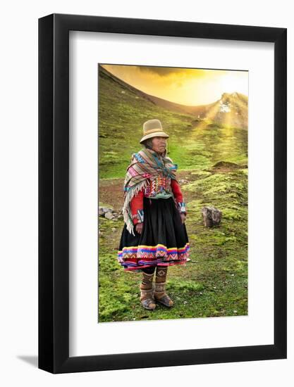 Colors of Peru - Quechua old Woman-Philippe HUGONNARD-Framed Photographic Print