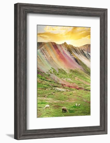 Colors of Peru - Rainbow Mountain at Sunset-Philippe HUGONNARD-Framed Photographic Print