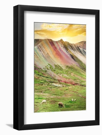 Colors of Peru - Rainbow Mountain at Sunset-Philippe HUGONNARD-Framed Photographic Print