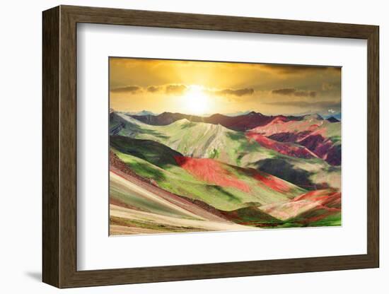 Colors of Peru - Red Valley at Sunset-Philippe HUGONNARD-Framed Photographic Print