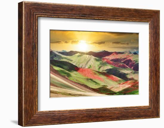 Colors of Peru - Red Valley at Sunset-Philippe HUGONNARD-Framed Photographic Print