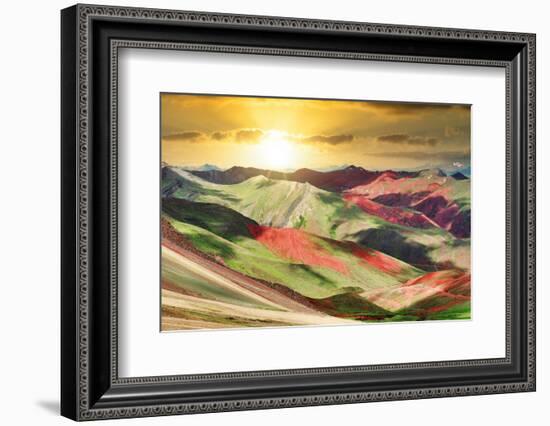 Colors of Peru - Red Valley at Sunset-Philippe HUGONNARD-Framed Photographic Print