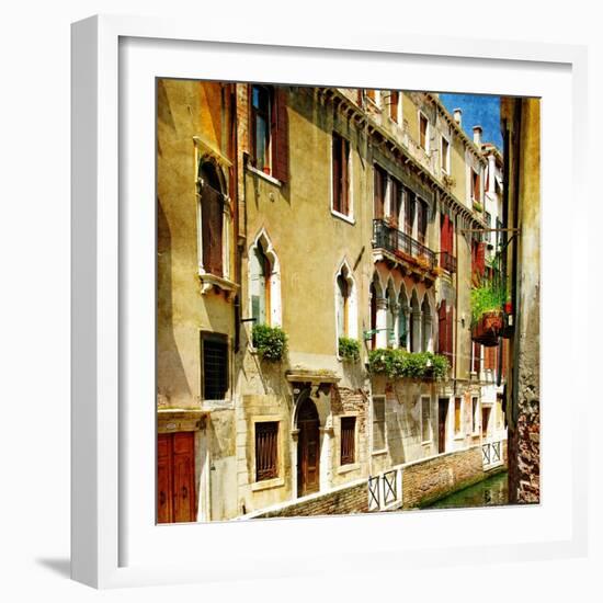 Colors Of Romantic Venice- Painting Style Series - Architecture-Maugli-l-Framed Art Print