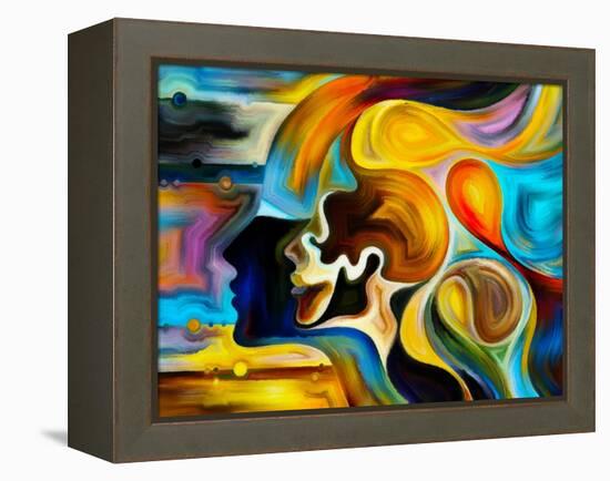 Colors of the Mind Series. Artistic Abstraction Composed of Elements of Human Face, and Colorful Ab-agsandrew-Framed Stretched Canvas