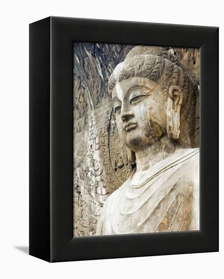 Colossal Buddha Sculpture at Fengxian Temple of Longmen Grottoes-Xiaoyang Liu-Framed Premier Image Canvas