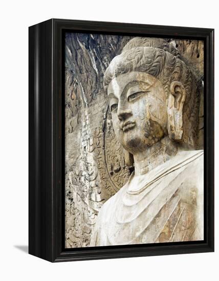 Colossal Buddha Sculpture at Fengxian Temple of Longmen Grottoes-Xiaoyang Liu-Framed Premier Image Canvas