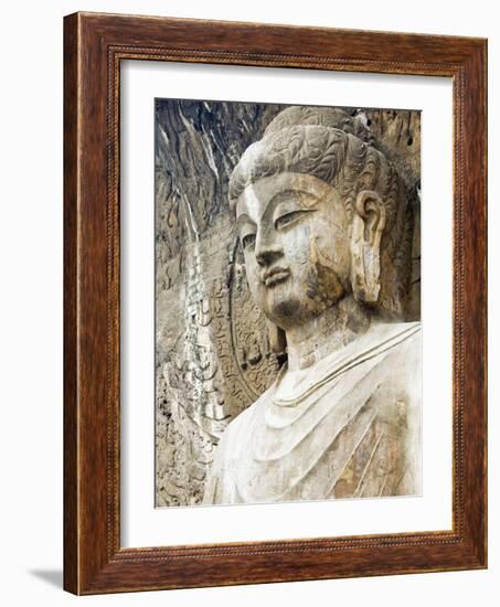 Colossal Buddha Sculpture at Fengxian Temple of Longmen Grottoes-Xiaoyang Liu-Framed Photographic Print