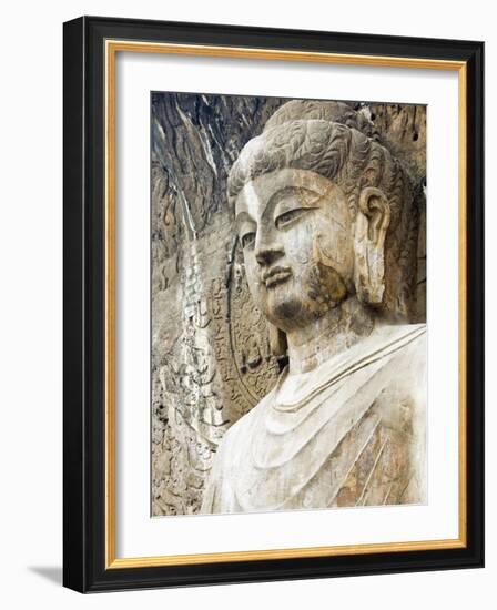 Colossal Buddha Sculpture at Fengxian Temple of Longmen Grottoes-Xiaoyang Liu-Framed Photographic Print