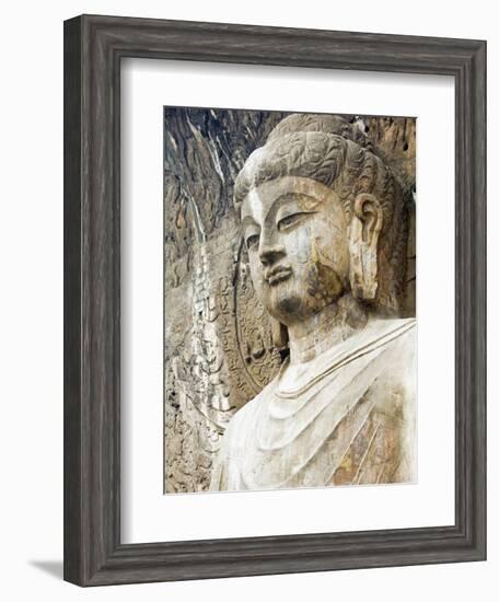 Colossal Buddha Sculpture at Fengxian Temple of Longmen Grottoes-Xiaoyang Liu-Framed Photographic Print