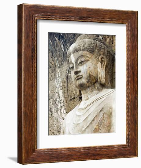 Colossal Buddha Sculpture at Fengxian Temple of Longmen Grottoes-Xiaoyang Liu-Framed Photographic Print