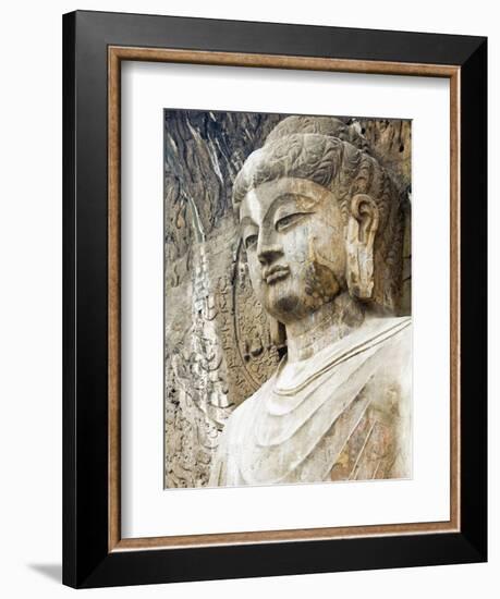 Colossal Buddha Sculpture at Fengxian Temple of Longmen Grottoes-Xiaoyang Liu-Framed Photographic Print