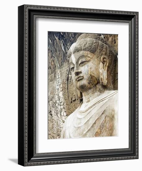 Colossal Buddha Sculpture at Fengxian Temple of Longmen Grottoes-Xiaoyang Liu-Framed Photographic Print