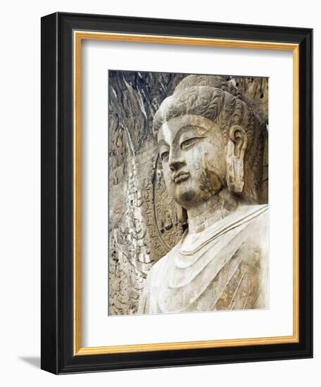 Colossal Buddha Sculpture at Fengxian Temple of Longmen Grottoes-Xiaoyang Liu-Framed Photographic Print