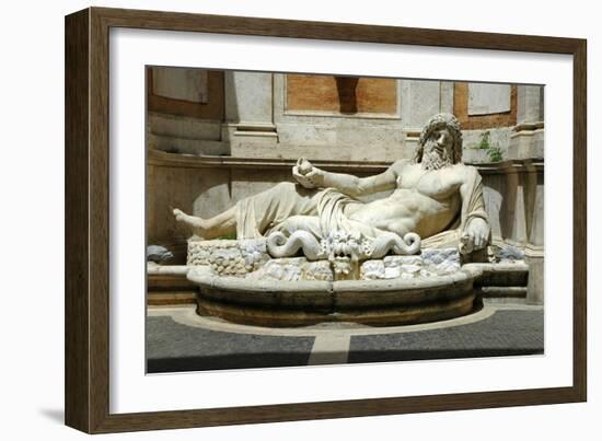 Colossal fountain of Marforio, the river god, restored as Oceanus-Werner Forman-Framed Giclee Print