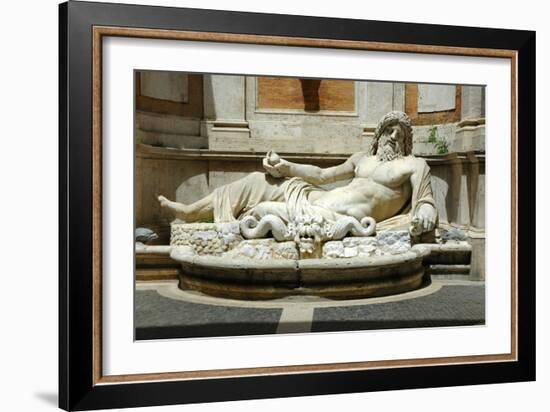 Colossal fountain of Marforio, the river god, restored as Oceanus-Werner Forman-Framed Giclee Print