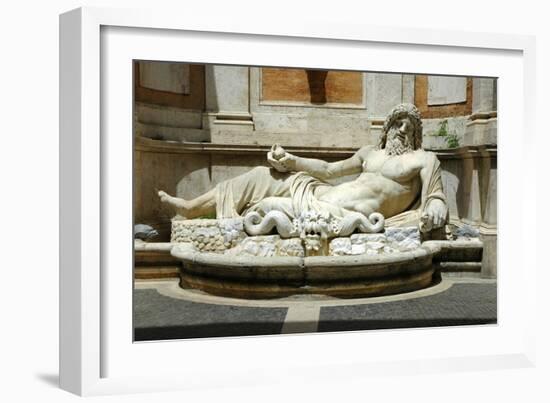 Colossal fountain of Marforio, the river god, restored as Oceanus-Werner Forman-Framed Giclee Print