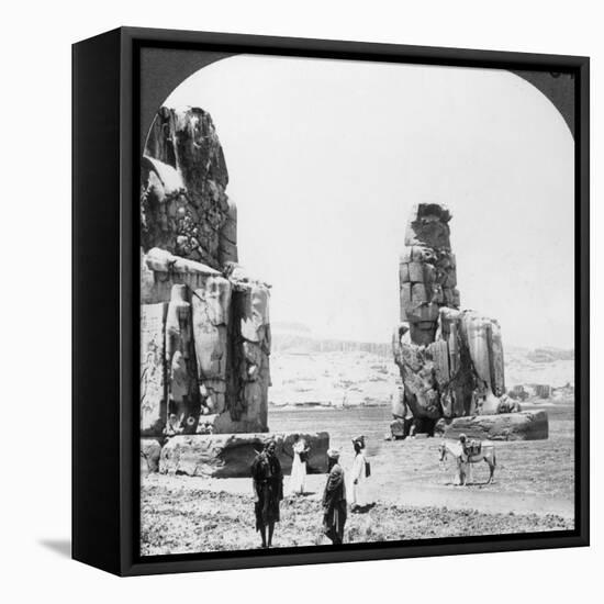 Colossal 'Memnon' Statues at Thebes, Egypt, 1905-Underwood & Underwood-Framed Premier Image Canvas