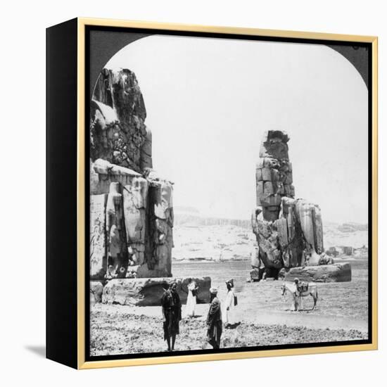 Colossal 'Memnon' Statues at Thebes, Egypt, 1905-Underwood & Underwood-Framed Premier Image Canvas