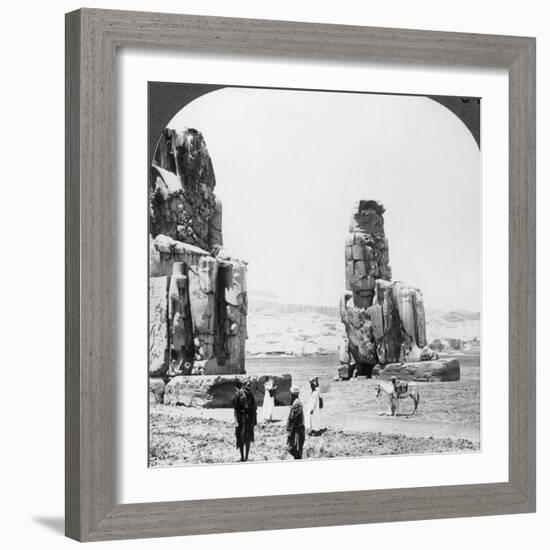 Colossal 'Memnon' Statues at Thebes, Egypt, 1905-Underwood & Underwood-Framed Photographic Print