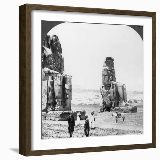 Colossal 'Memnon' Statues at Thebes, Egypt, 1905-Underwood & Underwood-Framed Photographic Print