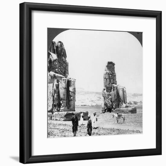 Colossal 'Memnon' Statues at Thebes, Egypt, 1905-Underwood & Underwood-Framed Photographic Print