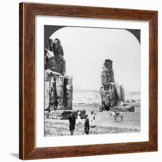 Colossal 'Memnon' Statues at Thebes, Egypt, 1905-Underwood & Underwood-Framed Photographic Print